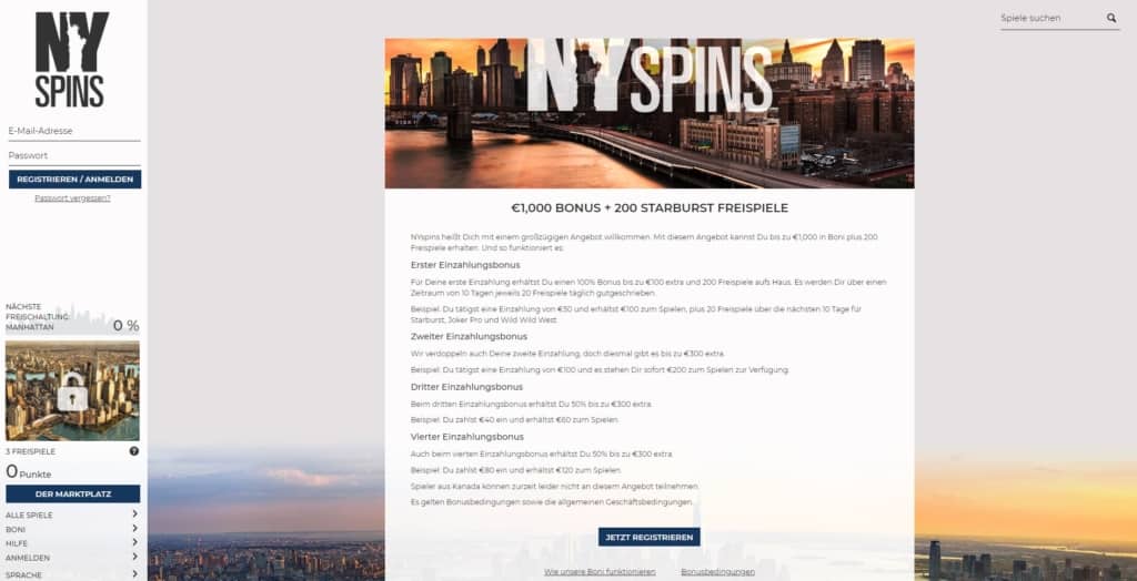 nyspins online casino bonus